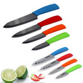 5" Color handle Black Blade Sharp Ceramic Chef's Kitchen Knife, Laser Etching Logo